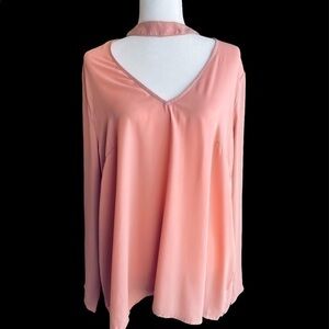 Missguided Plunge Cut Choker Blouse Rose Color | Size 14 | NWT